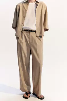 Брюки льняные с резинкой на поясе