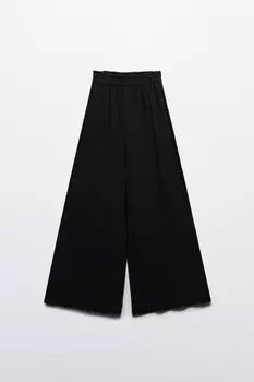 Брюки-палаццо из хлопкового муслина