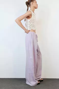 Брюки-парашюты хлопковые с накладными карманами