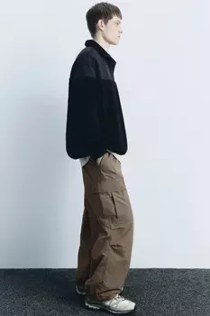 Брюки-парашюты широкие утепленные