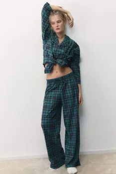 Брюки пижамные с принтом в клетку