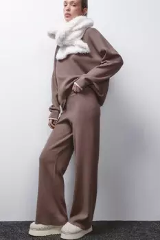 Брюки прямые из вязаного трикотажа