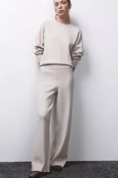 Брюки прямые из вязаного трикотажа