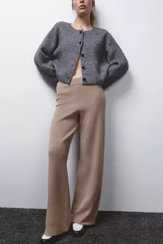 Брюки прямые из вязаного трикотажа