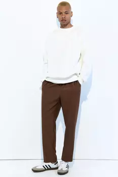 Брюки прямые костюмные с поясом на завязках