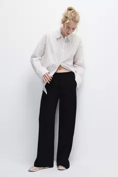 Брюки прямые трикотажные с завязками