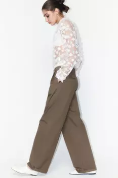 Брюки широкие хлопковые с бельевой резинкой