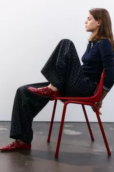 Брюки широкие хлопковые в клетку