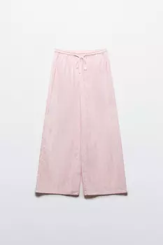 Брюки широкие хлопковые в полоску