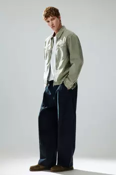 Брюки широкие из хлопкового текстиля