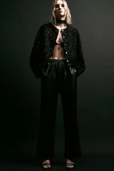 Брюки широкие из искусственной кожи