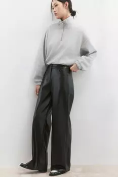 Брюки широкие из искусственной кожи