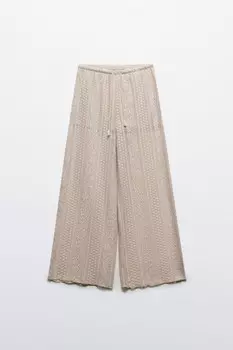 Брюки широкие из кружева