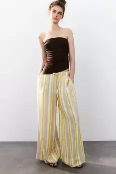 Брюки широкие из вискозы с принтом