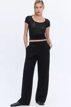 Брюки широкие костюмные с высокой посадкой