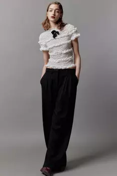 Брюки широкие костюмные с высокой посадкой