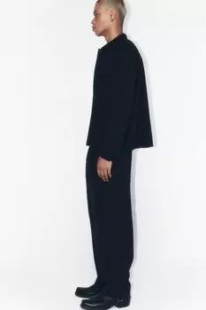 Брюки широкие костюмные с защипами на поясе