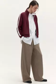 Брюки широкие костюмные в клетку