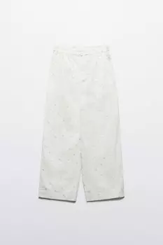 Брюки широкие с цветочным принтом