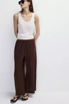 Брюки широкие с накладными карманами