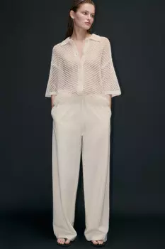 Брюки широкие с поясом на завязках