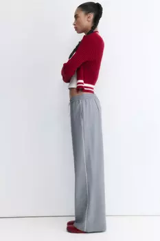 Брюки широкие с тонкими лампасами