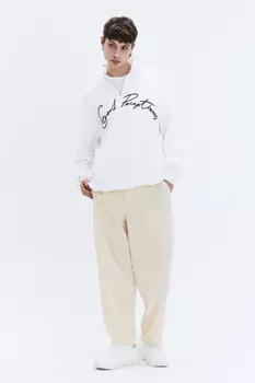 Брюки широкие с вельветовой фактурой