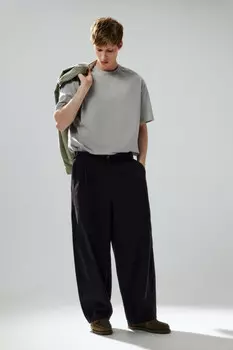 Брюки широкие со вшитым ремешком