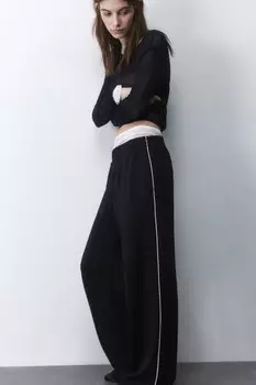 Брюки широкие спортивные из трикотажа