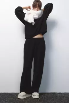 Брюки широкие теплые из флиса