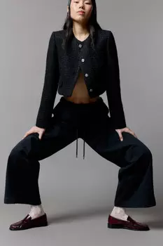 Брюки широкие трикотажные из футера