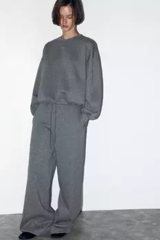 Брюки широкие трикотажные с люрексом