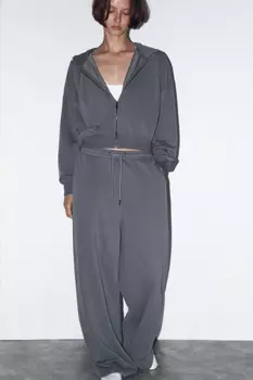 Брюки широкие трикотажные с peach-эффектом