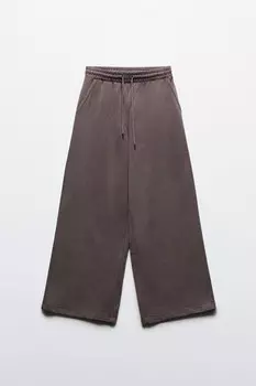 Брюки широкие трикотажные из футера