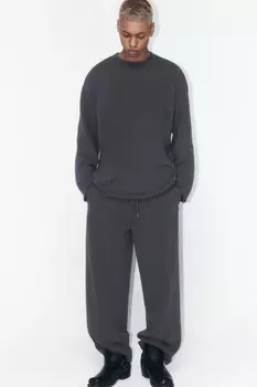 Брюки широкие трикотажные с вареным эффектом