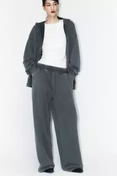 Брюки широкие трикотажные из футера