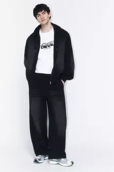 Брюки широкие трикотажные с вареным эффектом