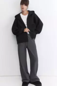 Брюки широкие утепленные с поясом на завязках