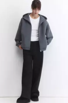 Брюки широкие утепленные с поясом на завязках