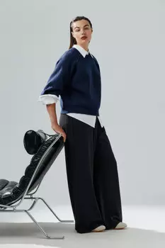 Брюки широкие в полоску