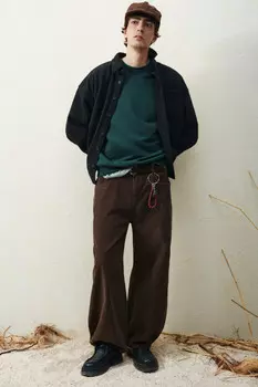 Брюки широкие вельветовые