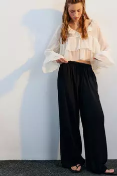 Брюки широкие вискозные с поясом-резинкой