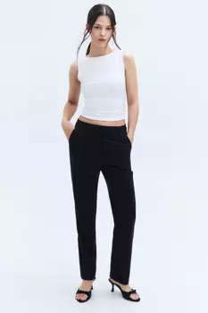 Брюки-слоучи костюмные с высокой посадкой