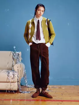 Брюки вельветовые с завязками