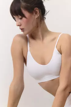 Бюстгальтер-топ бесшовный в рубчик