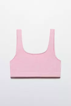 Бюстгальтер-топ бесшовный в рубчик