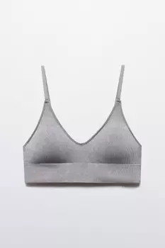 Бюстгальтер-топ бесшовный в рубчик