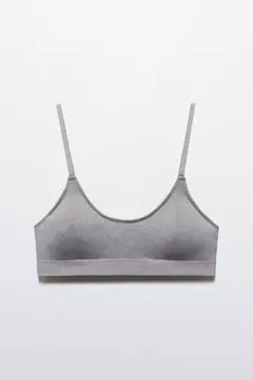 Бюстгальтер-топ бесшовный в рубчик