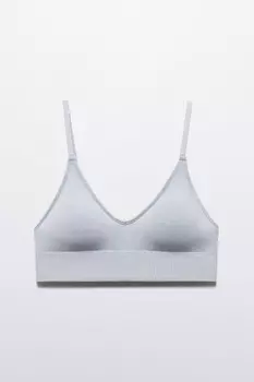 Бюстгальтер-топ бесшовный в рубчик