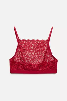 бюстгальтер-топ кружевной с закрытым декольте